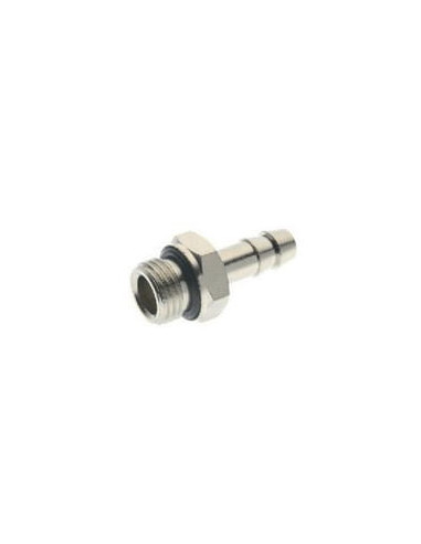 Króciec gwintowany choinka do węża fi 8 mm G 1/4 GZ, o-ring NBR, mosiądz niklowany