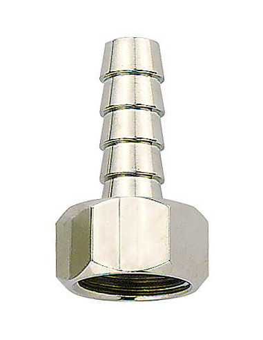 Króciec gwintowany choinka do węża fi 6 mm G 1/8 GW, mosiądz niklowany