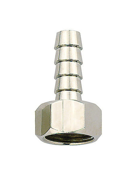 Króciec gwintowany choinka do węża fi 6 mm G 1/8 GW, mosiądz niklowany