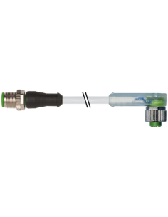 Złącze M12 męskie 0° / M12 żeńskie 90° LED 7000-40343-2540100 | Przewody i Złącza | Eshop Dopak | Wszystko dla Przemysłu