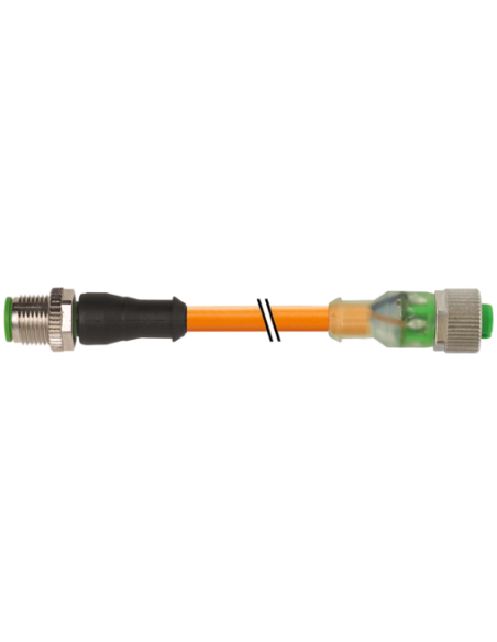 Konektor M12 męski, prosty - M12 żeński, prosty z LED 7000-40311-8460060 | Przewody i Złącza | Eshop Dopak | Wszystko dla Przemy