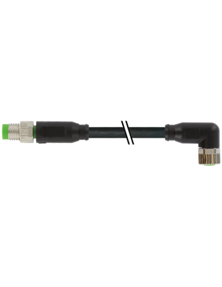 Konektor M8 męski, prosty - M8 żeński, kątowy 7000-88021-6301000 | Przewody i Złącza | Eshop Dopak | Wszystko dla Przemysłu