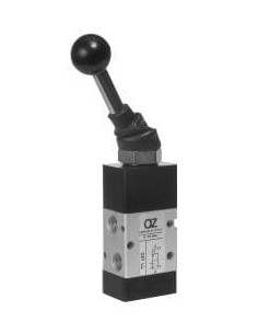 Zawór rozdzielający mechaniczny ręczny 3/2 G 1/8 NC, bistabilny, bez sprężyny, dźwignia | Pneumatyka | Eshop Dopak | Wszystko dl