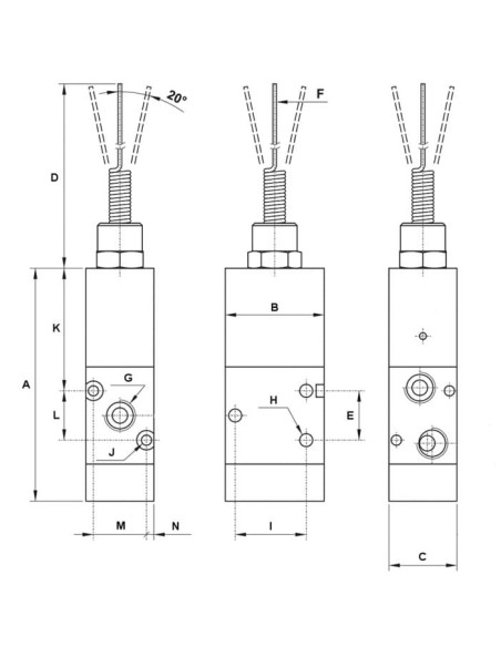 Zawór mechaniczny 3/2 NO, G1/8, z antenką, powrót spręż. | Pneumatyka | Eshop Dopak | Wszystko dla Przemysłu