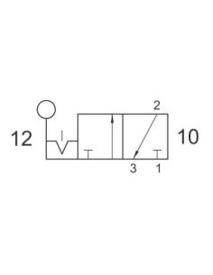 Zawór rozdzielający pneumatyczny ręczny 3/2 G 1/4 bistabilny, bez sprężyny, dźwignia, AZ Pneumatica | Pneumatyka | Eshop Dopak | 2