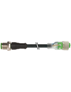 Konektor M12 męski, prosty - M12 żeński, prosty z LED 7000-40311-6340700 | Przewody i Złącza | Eshop Dopak | Wszystko dla Przemy