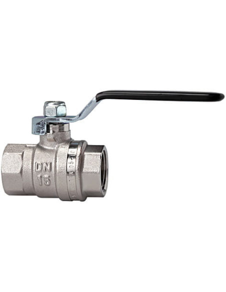 Zawór kulowy gwintowany G 1/2 GW, PN40 mosiądz niklowany, PTFE, czarna stalowa rączka | Hydraulika | Eshop Dopak | Wszystko dla 