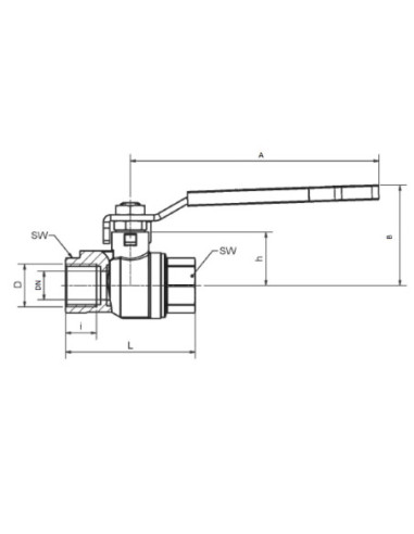 Zawór kulowy 1/2" do gazu PN16 z DVGW nierdzewny ww | Hydraulika | Eshop Dopak | Wszystko dla Przemysłu