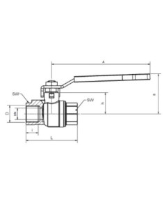 Zawór kulowy 3/4" do gazu PN16 z DVGW nierdzewny ww | Hydraulika | Eshop Dopak | Wszystko dla Przemysłu 2
