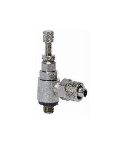 Zawór dławiąco-zwrotny do zaworów G 1/8 GZ, do węża fi 6x4 mm, regulacja ręczna | Hydraulika | Eshop Dopak | Wszystko dla Przemy