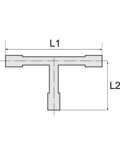 Trójnik karbowany redukcyjny typu T, choinka do węża fi 2 x 12 mm - 1 x 6 mm, POM 2