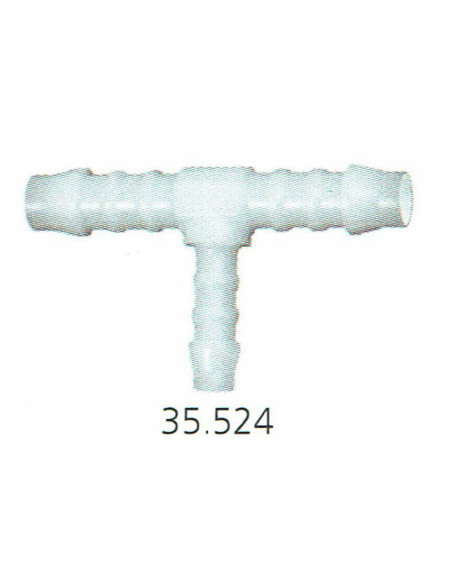 Trójnik karbowany redukcyjny typu T, choinka do węża fi 2 x 12 mm - 1 x 10 mm, POM