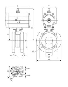 Zawór kulowy kołnierzowy DN50 z napędem pneumatycznym D.A. | Hydraulika | Eshop Dopak | Wszystko dla Przemysłu 2