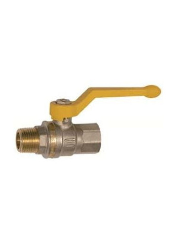 Zawór kulowy do gazu R 1/4 GW - R 1/4 GZ, MOP5 DVGW, z żółtą dżwignią, mosiądz niklowany | Hydraulika | Eshop Dopak | Wszystko d