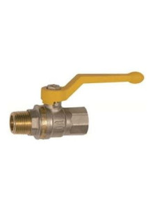 Zawór kulowy do gazu R 1 GW - R 1 GZ, MOP5 DVGW, z żółtą dżwignią, mosiądz niklowany | Hydraulika | Eshop Dopak | Wszystko dla P