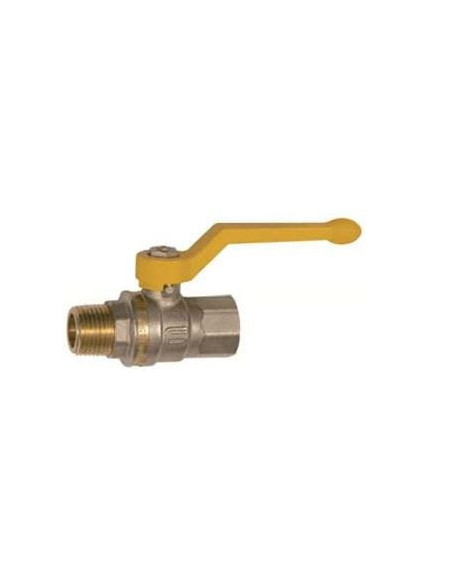 Zawór kulowy do gazu R 1 GW - R 1 GZ, MOP5 DVGW, z żółtą dżwignią, mosiądz niklowany | Hydraulika | Eshop Dopak | Wszystko dla P