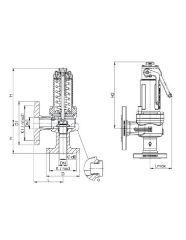 Kołnierzowy zawór bezp z dźwignią DN100 Potw16,0bar, | Pneumatyka | Eshop Dopak | Wszystko dla Przemysłu