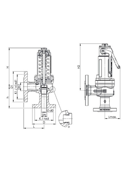 Kołnierzowy zawór bezp z dźwignią DN100 Potw30,0bar, | Pneumatyka | Eshop Dopak | Wszystko dla Przemysłu