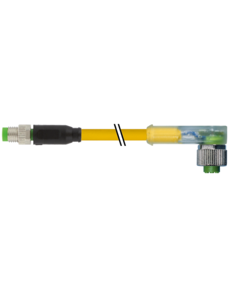 M8 męski prosty / M12 żeński 90° z diodą LED 7000-88281-0500100 | Przewody i Złącza | Eshop Dopak | Wszystko dla Przemysłu