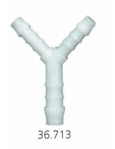 Trójnik karbowany redukcyjny typu Y 2x 6 mm - 1 x 8 mm, tworzywo POM