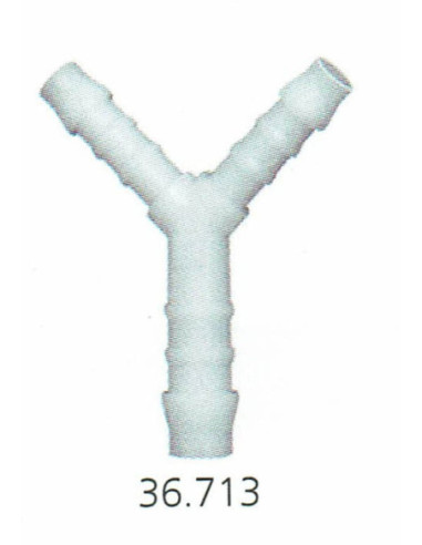 Trójnik karbowany redukcyjny typu Y 2x 6 mm - 1 x 8 mm, tworzywo POM
