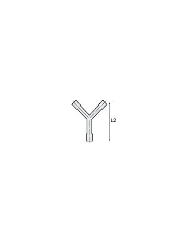 Trójnik karbowany redukcyjny typu Y 2x 6 mm - 1 x 8 mm, tworzywo POM