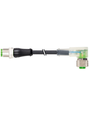 M12 męski 0° / M12 żeński 90° LED 180° 7000-40362-6350100 | Przewody i Złącza | Eshop Dopak | Wszystko dla Przemysłu