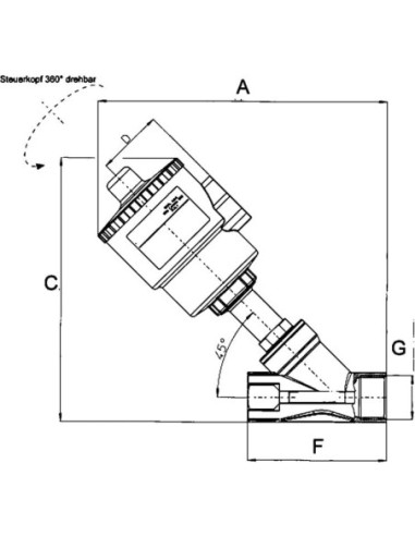 Zawór 2/2 sterowany cylindrem pneumatycznym G3/4, nierdzewny PN16 | Hydraulika | Eshop Dopak | Wszystko dla Przemysłu