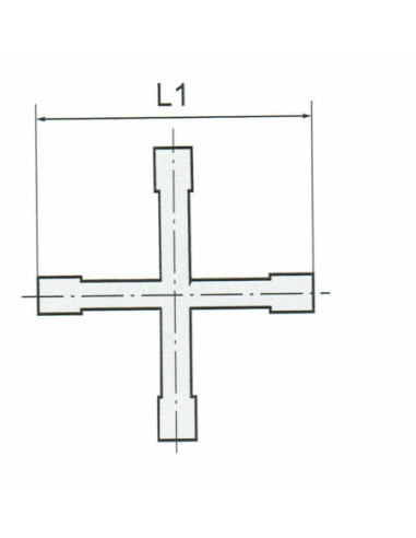 Czwórnik POM do węża 12mm