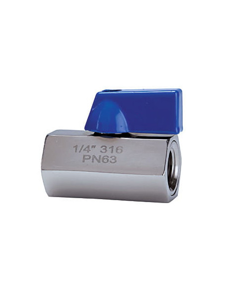 Zawór kulowy mini G 1/4 GW, PN63 nierdzewny stal 316, PTFE | Hydraulika | Eshop Dopak | Wszystko dla Przemysłu