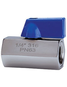Zawór kulowy mini G 1/2 GW, PN63 nierdzewny stal 316, PTFE | Hydraulika | Eshop Dopak | Wszystko dla Przemysłu