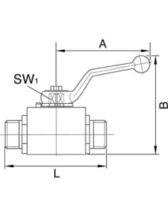 Zawór kulowy wysokociśnieniowy do hydrauliki siłowej G 1/4 GW, PN500, DN6, stal węglowa | Hydraulika | Eshop Dopak | Wszystko dl 2
