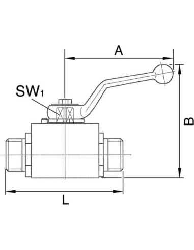 Zawór kulowy wysokociśnieniowy do hydrauliki siłowej G 1/2 GW, PN500, DN12, stal węglowa | Hydraulika | Eshop Dopak | Wszystko d