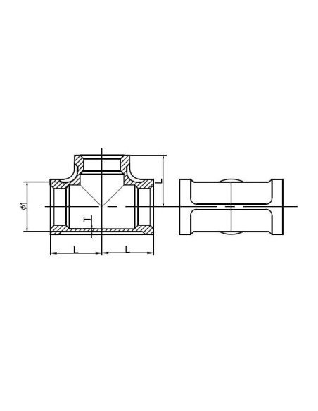 Trójnik nierdzewny gwintowany typu T WWW 3 x G 1/2 GW, stal 316 | Hydraulika | Eshop Dopak | Wszystko dla Przemysłu