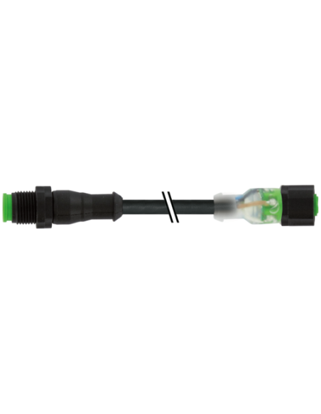 M12 męski 0° / M12 żeński 0° kod A. 3LED V2A 7003-40049-8280150 | Przewody i Złącza | Eshop Dopak | Wszystko dla Przemysłu