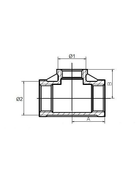 Trójnik nierdzewny redukcyjny gwintowany typu T WWW 2 x G 2 GW - G 1 GW, stal 316 | Hydraulika | Eshop Dopak | Wszystko dla Prze