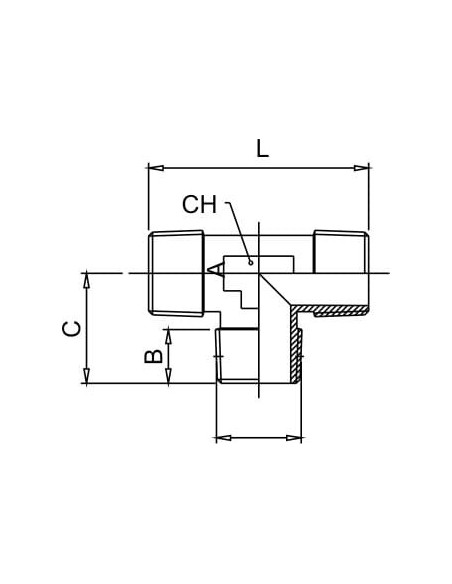 Trójnik gwintowany typu T ZZZ 3 x G 1/8 GZ, mosiądz niklowany | Hydraulika | Eshop Dopak | Wszystko dla Przemysłu