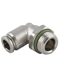 Złączka pneumatyczna wtykowa kątowa obrotowa G 3/8 GZ do węża fi 12 mm, FKM, mosiądz niklowany | Pneumatyka | Eshop Dopak | Wszy