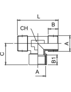 Trójnik gwintowany typu T ZWZ 2 x G 1/8 GZ - G 1/8 GW, mosiądz niklowany | Hydraulika | Eshop Dopak | Wszystko dla Przemysłu 2