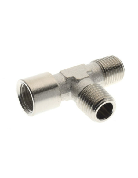 Trójnik gwintowany typu T WZZ 2 x G 1/8 GZ - G 1/8 GW, mosiądz niklowany | Hydraulika | Eshop Dopak | Wszystko dla Przemysłu