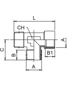 Trójnik gwintowany typu T WZZ 2 x G 3/8 GZ - G 3/8 GW, mosiądz niklowany | Hydraulika | Eshop Dopak | Wszystko dla Przemysłu 2