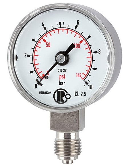 Manometr ze stali CrNi G1/4R, 50mm, 0-4bar | Przyrządy Pomiarowe | Eshop Dopak | Wszystko dla Przemysłu