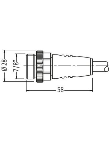 Konektor męski 7/8" - żeński 7/8" 7000-50021-9610050 | Przewody i Złącza | Eshop Dopak | Wszystko dla Przemysłu