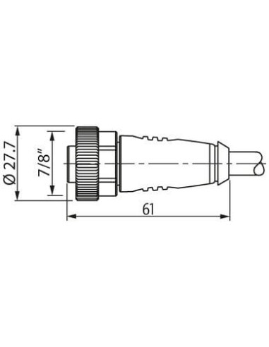 Konektor męski 7/8" - żeński 7/8" 7000-50021-9610050 | Przewody i Złącza | Eshop Dopak | Wszystko dla Przemysłu