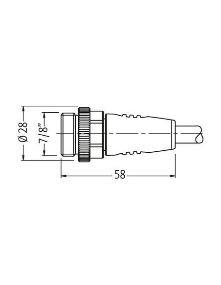 Konektor 7/8" męski, prosty - 7/8" żeński, prosty 7000-50021-9610015 | Przewody i Złącza | Eshop Dopak | Wszystko dla Przemysłu