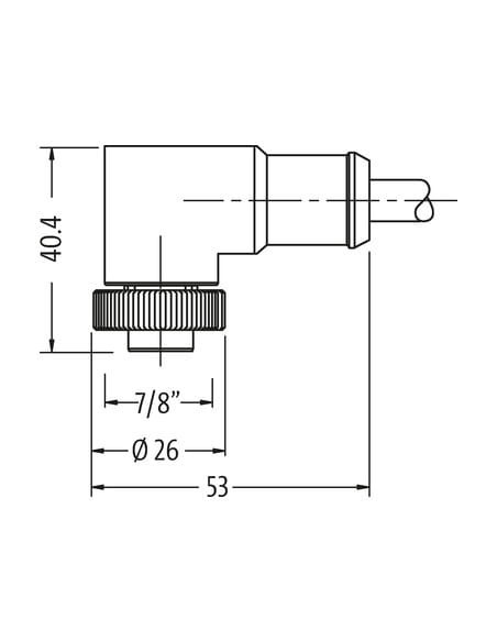 Konektor Mini 7/8" męski 90° / żeński 90° 7700-A4A31-UMC0500 | Przewody i Złącza | Eshop Dopak | Wszystko dla Przemysłu