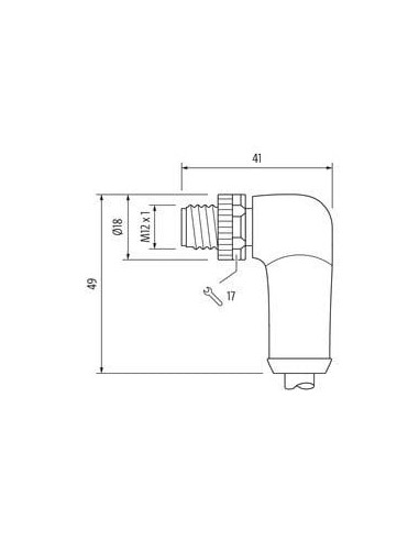 M12 Power damski 90° / żeński 0° kod L. 7000-P4261-P040100 | Przewody i Złącza | Eshop Dopak | Wszystko dla Przemysłu