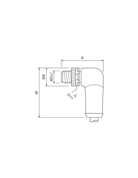 M12 Power damski 90° / żeński 0° kod L. 7000-P4261-P040100 | Przewody i Złącza | Eshop Dopak | Wszystko dla Przemysłu