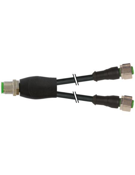 Konektor-trójnik M12 męski - M12 żeński, prosty  7000-40701-6130015 | Przewody i Złącza | Eshop Dopak | Wszystko dla Przemysłu