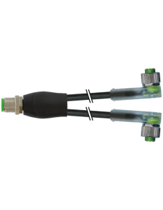 Rozdzielacz Y M12 / M12 żeński 90° LED 7000-40781-6130060 | Przewody i Złącza | Eshop Dopak | Wszystko dla Przemysłu